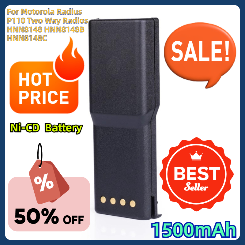 For Motorola Radius P110 Two Way Radios HNN8148 HNN8148B HNN8148C Battery 1500mAh HNN8148A Ni-CD Replacement Battery