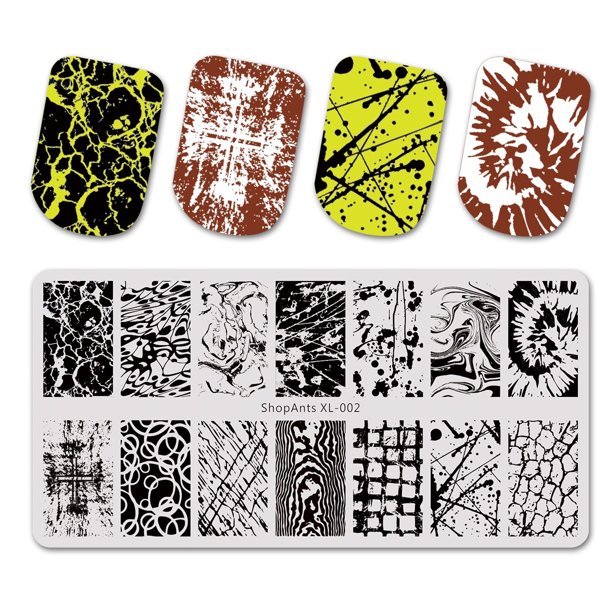 SHOPANTS 6*12cm Rectangle Nail Stamping Plates Leaf Flowers Butterfly Nail Art Stamp Templates Stencils Polish Manicure: 02