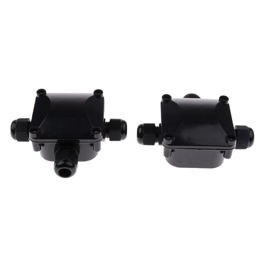 2x 3 Way IP68 Waterproof Electrical Wire Connector Junction Box