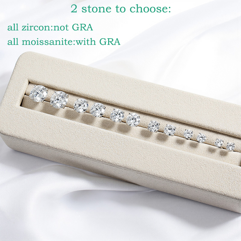 Smyoue Elke 0,2-2CT GRA-gecertificeerde Moissanite-oorknopjes voor dames 4-klauw sprankelende bruiloftssieraden Sterling zilver S925