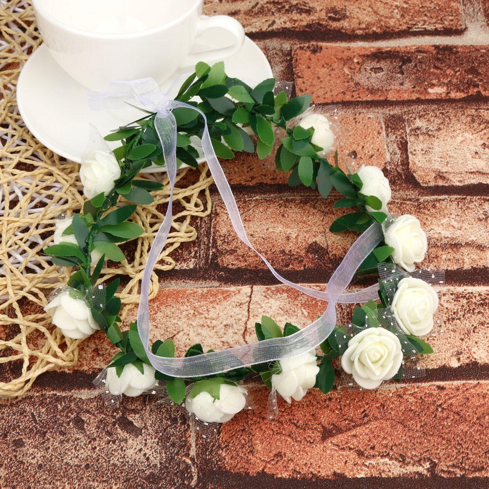 Guirnalda de flores artificiales para niños y adultos, tocado de corona, banda para el pelo, diadema, corona de princesa para novia, Decoración de cumpleaños y boda
