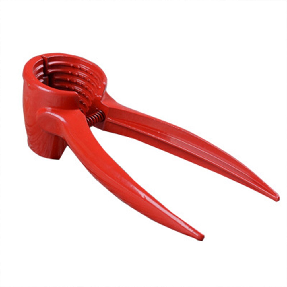 1Pc Moer Crackers Walnoot Tang Hazel Crack Moer Klem Amandel Pecan Sheller Clip Quick Notendop Hand Lichtmetalen Opener Keuken tool: Red