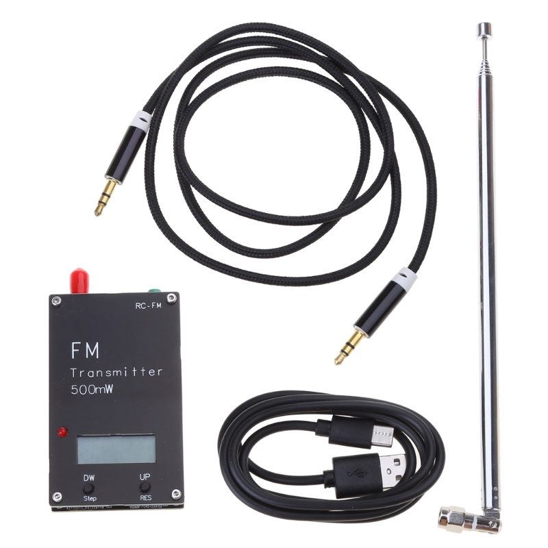 FM Transmitter 500mW 88-108MHz FM Transmitter Type C Port 320Transmitter Frequencies with Memory Function Stereo Input