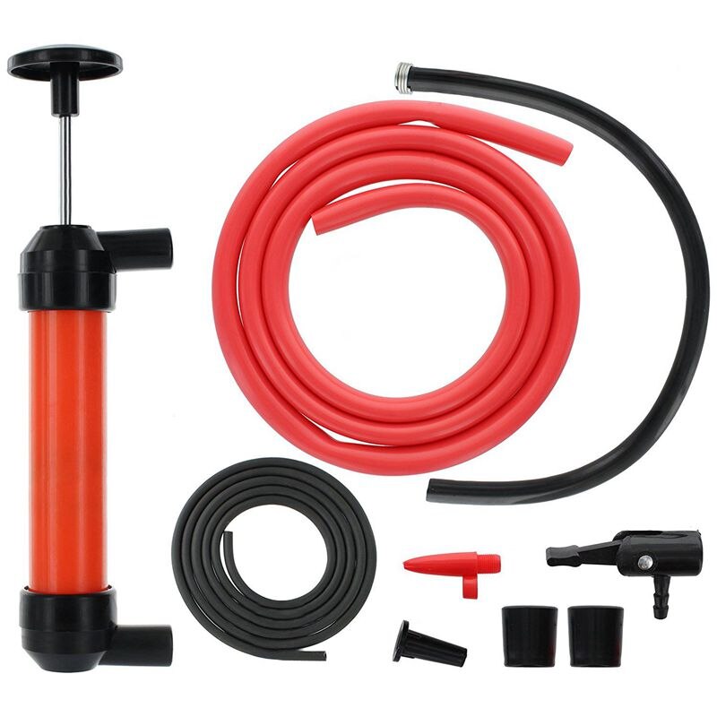 Multi-Purpose Siphon Transfer Pump Kit, with Dipstick Tube | Fluid Fuel Extractor Suction Tool for Oil, Gasoline, Water, Liquids