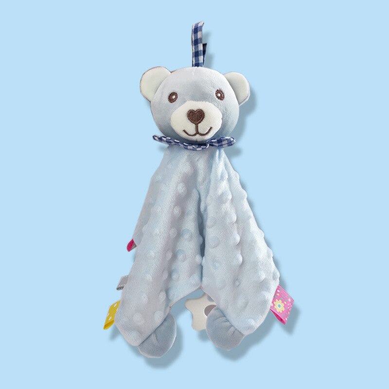Baby formilde håndklæde legetøj plys komfort håndklæde dulme formilde håndklæder dejlig kanin elefant bjørn nyfødt komfort bid stof tæppe: Bjørn