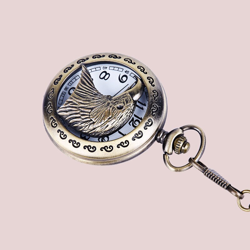 8837 Antique Eagle Pocket Watch Bronze Alloy Quartz Casual Menswear Ladies Chain Pocket watch