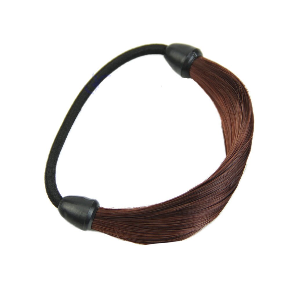 Meisjes Zwart Synthetisch Haar Paardenstaart Houders Vlechten Hoofddeksels Stretch Rubber Band Braid Haar Ring Touw Voor Vrouwen