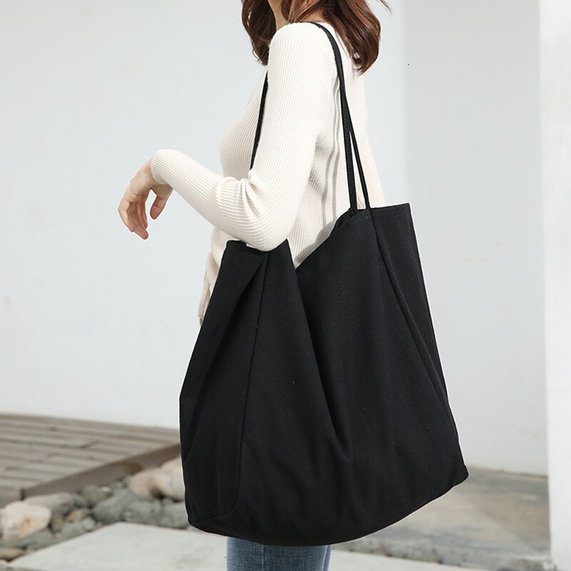 Sac de Shopping en toile réutilisable pour femmes, fourre-tout Extra-Large, sac d'épicerie , sacs à bandoulière pour jeunes filles