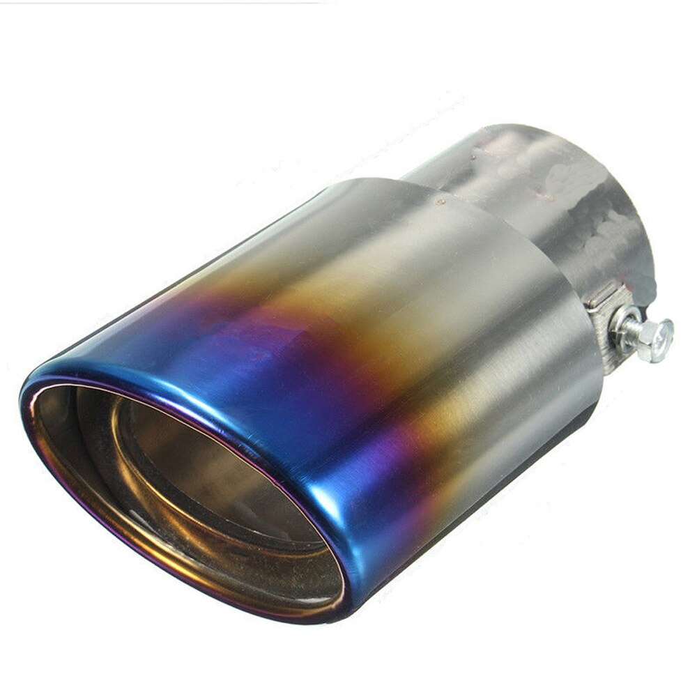 Silenciador de escape Universal de acero inoxidable para coche, tubo de ajuste, diámetro de 1,5 a 2,44 pulgadas (3,8-6,2 cm), 1 pieza: Roast blue-Straight