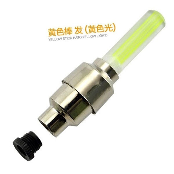 2 Stuks Fietsverlichting Motion Sensor Led Verlichting Met Batterijen Voor Road Mtb Mountainbike Band Band Ventiel Fiets Accessoires: Light stick yellow