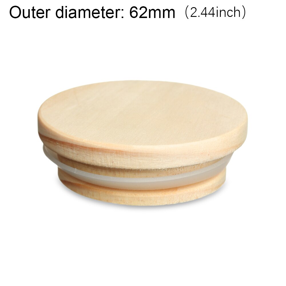 70mm/86mm Reusable Bamboo Wood Lids Mason Jar Lid with Straw Hole Silicone Seal Ring Wide Mouth Cup Covers Caps Decor Crafts: 62mm-pine wood