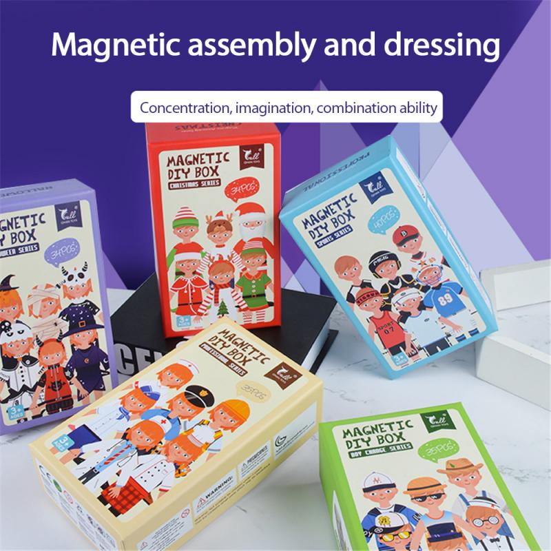 Le ragazze magnetiche si vestono cambiando vestire Puzzle giocattoli educativi giocattoli per ragazzi giocattoli bambini fingono di giocare trucco Set di giocattoli