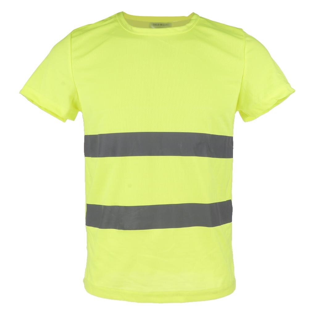 High Visibility Reflective T Shirt Reflective Safety Clothing Quick Dry Reflective Shirt Night Work T-shirt Short Sleeve L-XXXL