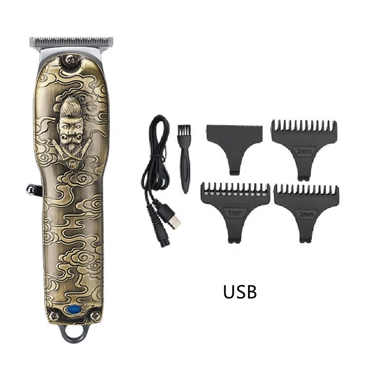 Resuxi Oplaadbare Tondeuse Met Digitale Display Alle Metalen Tondeuse Professionele Trimmer Voor Mannen Snijmachine Haar: 03 USB