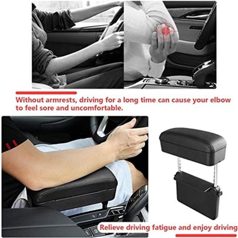 Boîte d'accoudoir de voiture universelle Support de coude Console centrale de voiture réglable repose-bras