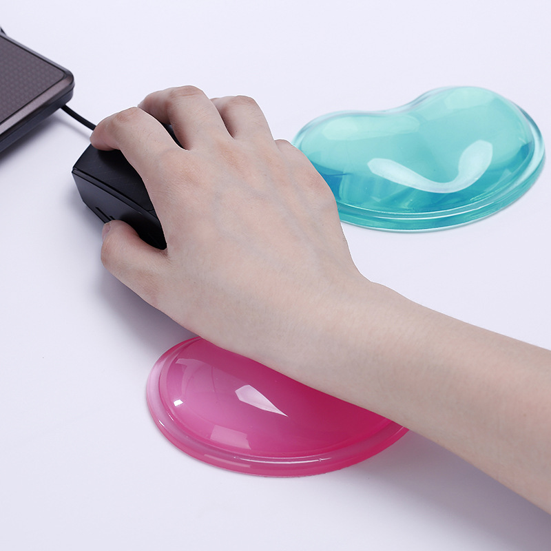 wavy comfort gel computer mouse hand wrist rests support cushion pad silicone heart-shaped wrist pad