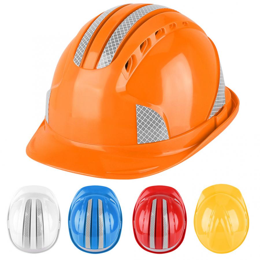 Construction site deconstruction worker hard hat protective hat breathable ABS seat belt reflective helmet hard hat