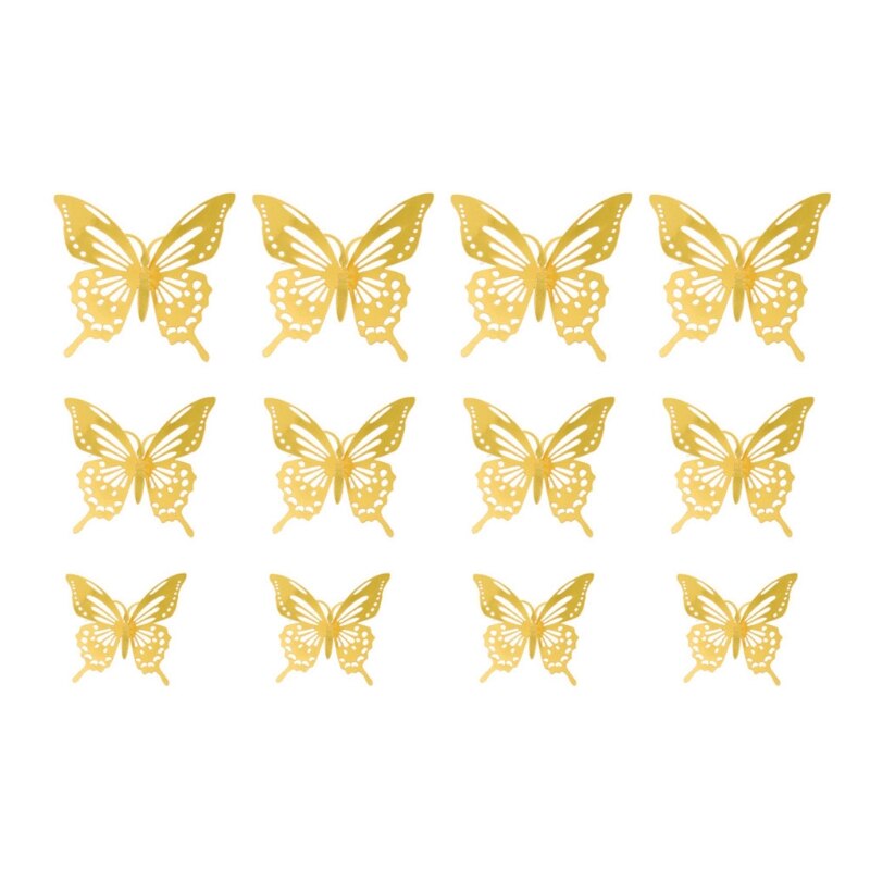 Autocollants muraux papillon 3D creux, 12 pièces, décoration de la maison, pour chambre d'enfants, pour chambre de filles: 09