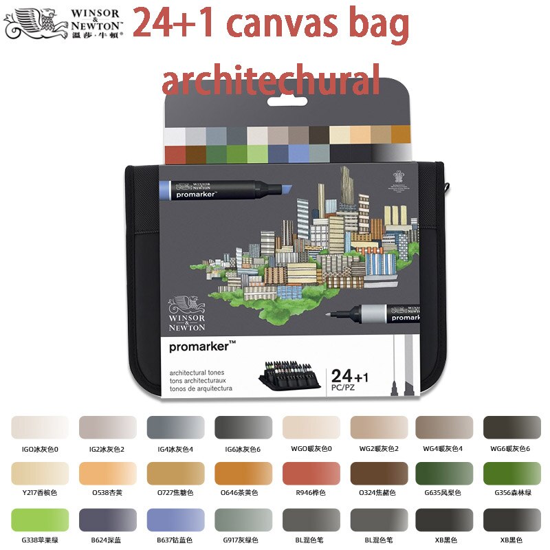 WINSOR &amp; NEWTON Promarker 6/12/24/48/96 Colors Set Twin/ Double Tip Alcohol Based Marker Pens Pro Marker For Artists