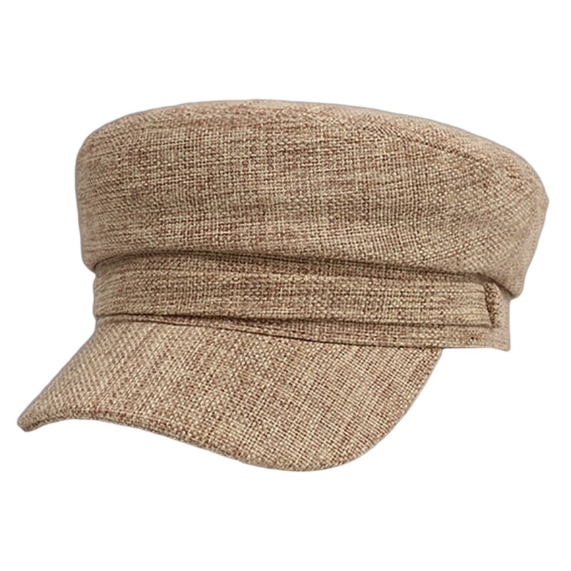 Damer hatte kvinder sommer hat ottekantet flad kasket forår og efterår bomuld kvindelige marineblå hatte til kvinder kasket hat kvinde: Khaki