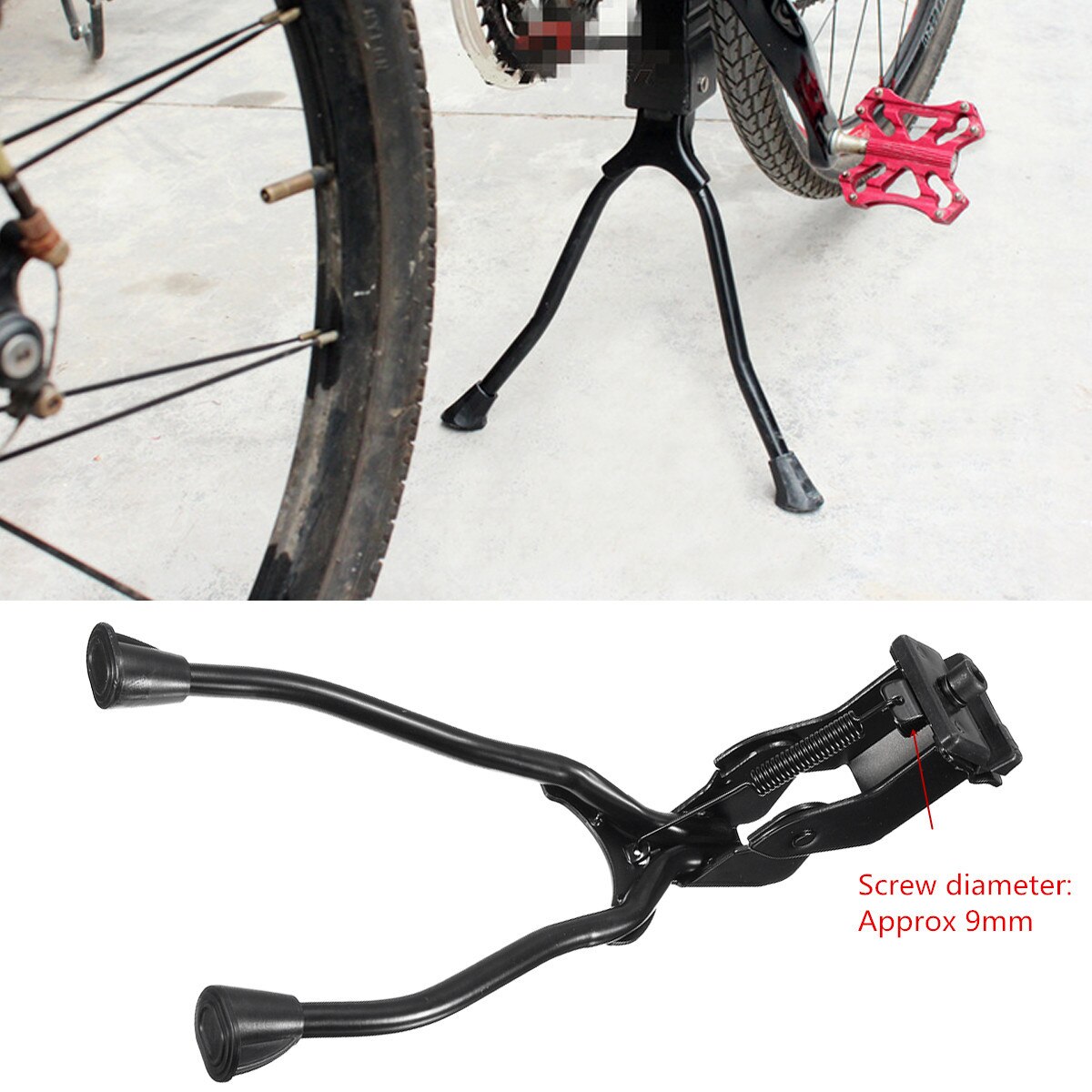 Stable Iron Double Leg Mount Stand Bike Bicycle stands Kick Adjustable Bicycle Bike in Metal Side stand Fit For Mountain Bike