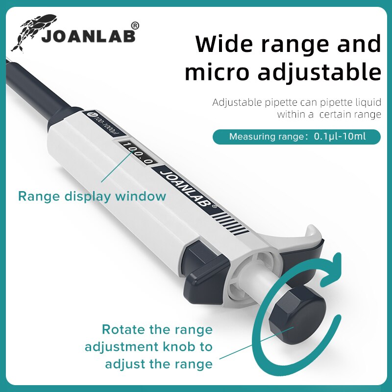 Joanlab Laboratorium Pipet Plastic Pipetten Dropper Handleiding Digitale Verstelbare Micropipet Lab Apparatuur Met Pipet Tips