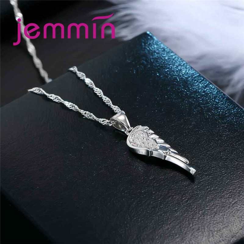 Minimalista Plata de Ley 925 personalidad temperamento ala de cristal novedosa boda conjunto de joyería al por mayor