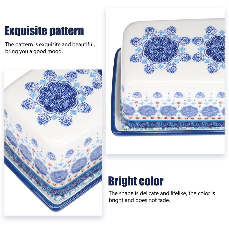 Beurrier Style américain, boîte à beurre en céramique délicate, conteneur à beurre, porte-beurre, assiette à outils, stockage de fromage, 1 pièce