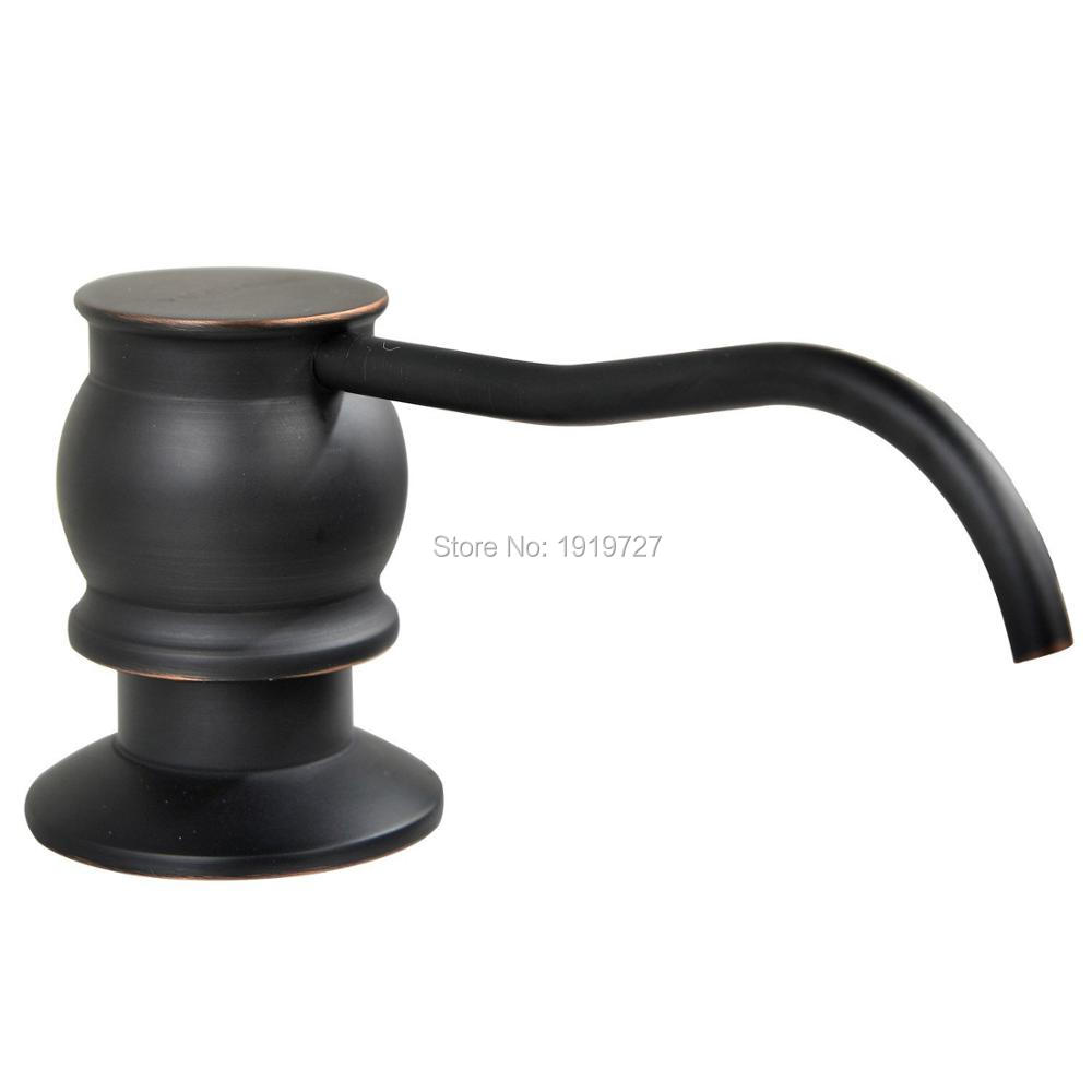 Klassieke Vintage Antiek Messing Deck Mount Olie Gewreven Brons Aanrecht Aanrecht Bounce Vloeistof Onder Gootsteen Zeepdispenser