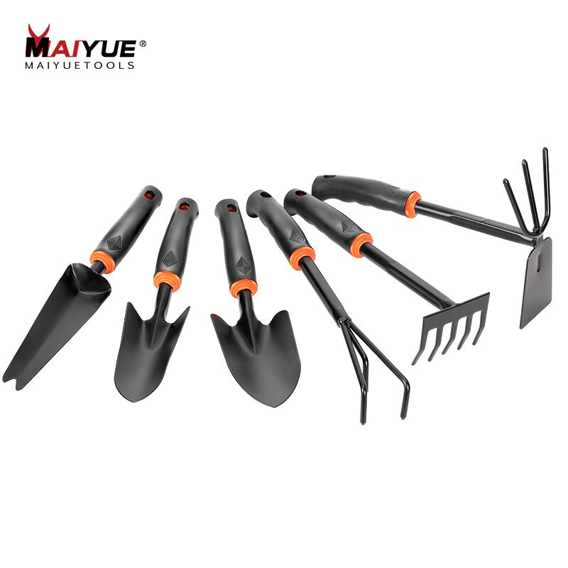 MAIYUE Six PCS Garden Tool Set Plant Gardening Tool Cultivator Hand Rake Pronged Rake Shovel Hoe Portable Garden Tool