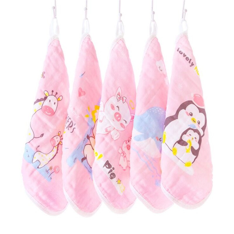 5 stuks babydoekjes, mousseline doekjes, vierkantjes, zakdoekjes, zachte katoenen babywashandjes, super schattige kinderhanddoekjes voor pasgeboren baby's: C