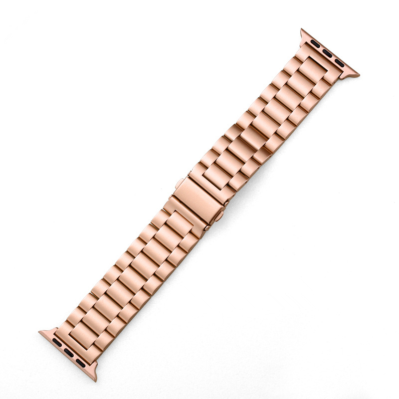 Bracelet en acier pour Apple Watch, 38mm, 40mm, Rivière mm, 42mm, 44mm, 45mm, 49mm, Bracelet de montre, Iwatch Series 1, 2, 3, 4, 5, 6, SE, 7/8: Brun rose / 40 mm et plus