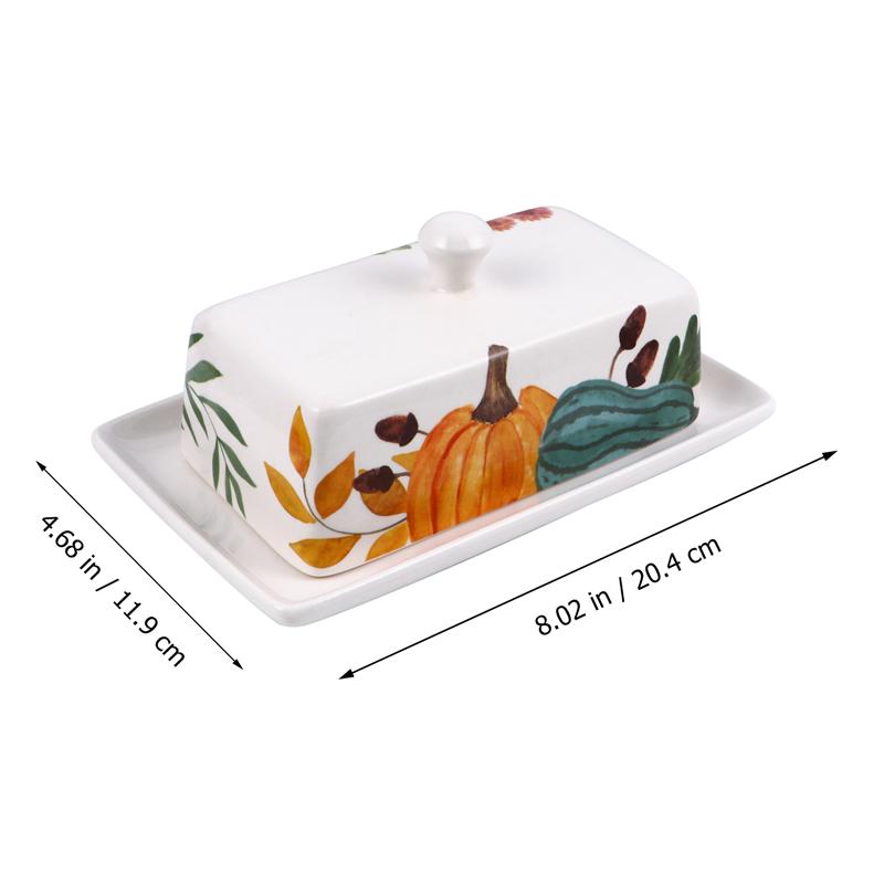 1 Pc Food Container Butter Plate With Lid Kitchen Tableware Cheese Dish Ceramic Butter Box With Lid Butter Dish Cheese Box