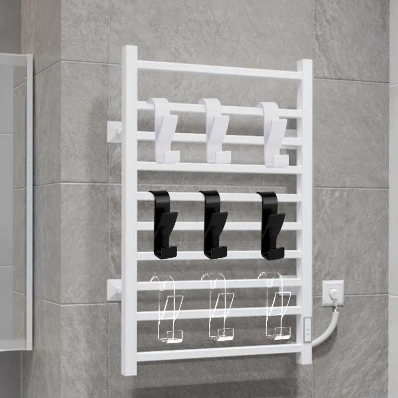 3/6PCS Badkamer Hanger Clips Verwarmde Handdoek Radiator Rail Haak Houder Multifunctionele Droogrek Haak Handdoek Kleding opslag Hanger