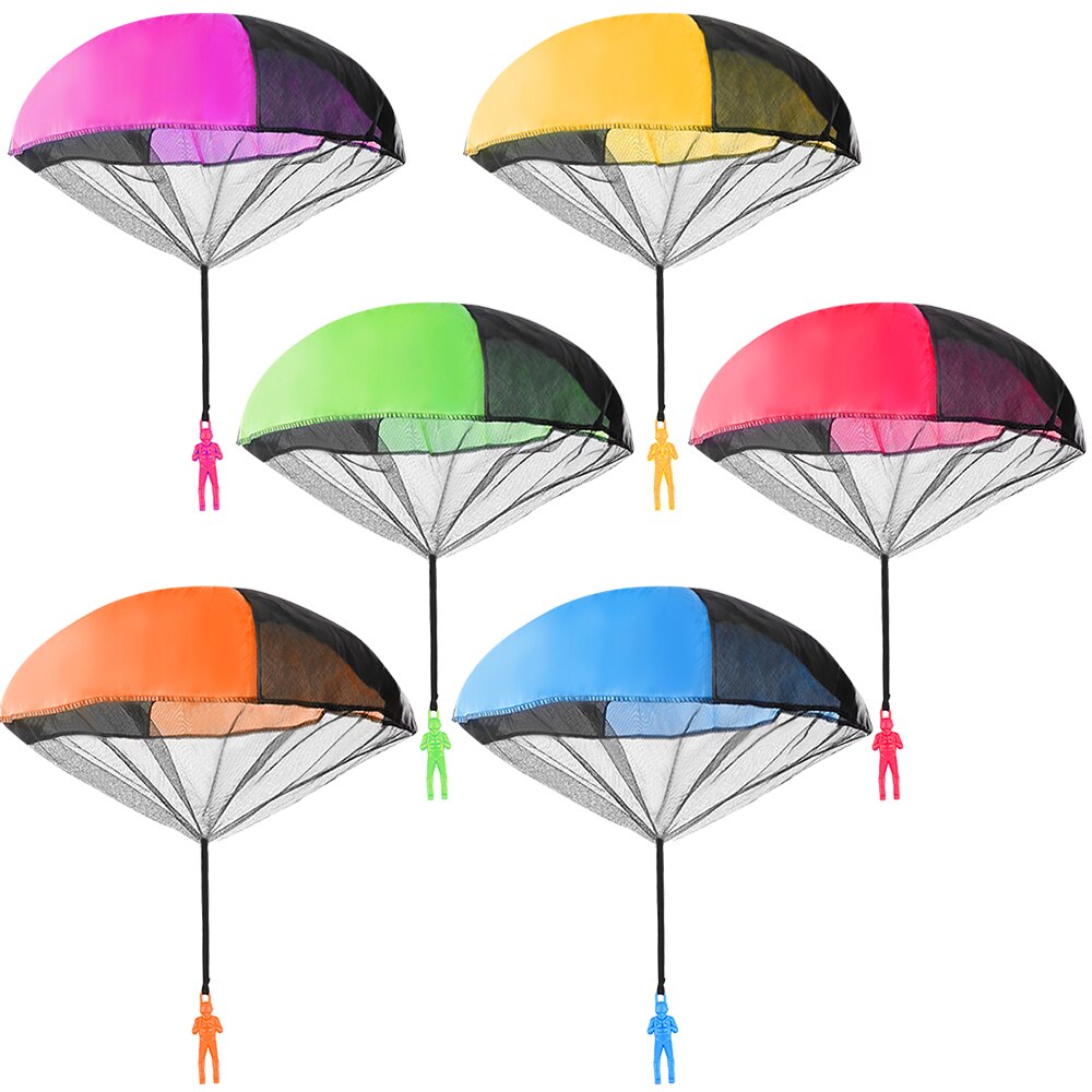 6 PCS Fallschirm Spielzeug Sport Werfen Spielzeug Outdoor Camping Fliegen Fallschirm Spielzeug Kinder Kinder Unterhaltung