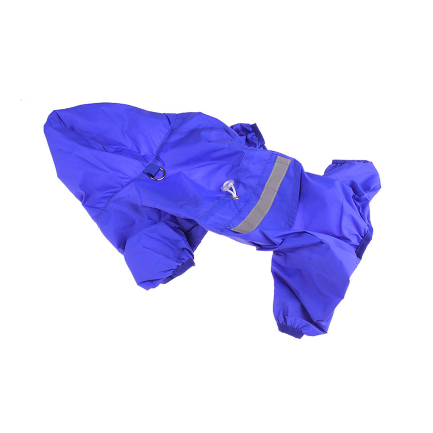 Casual cão de estimação casaco de chuva filhote de cachorro roupas gato capa de chuva jaqueta impermeável ao ar livre capuz vestuário macacão suprimentos para animais de estimação chien: M / Azul