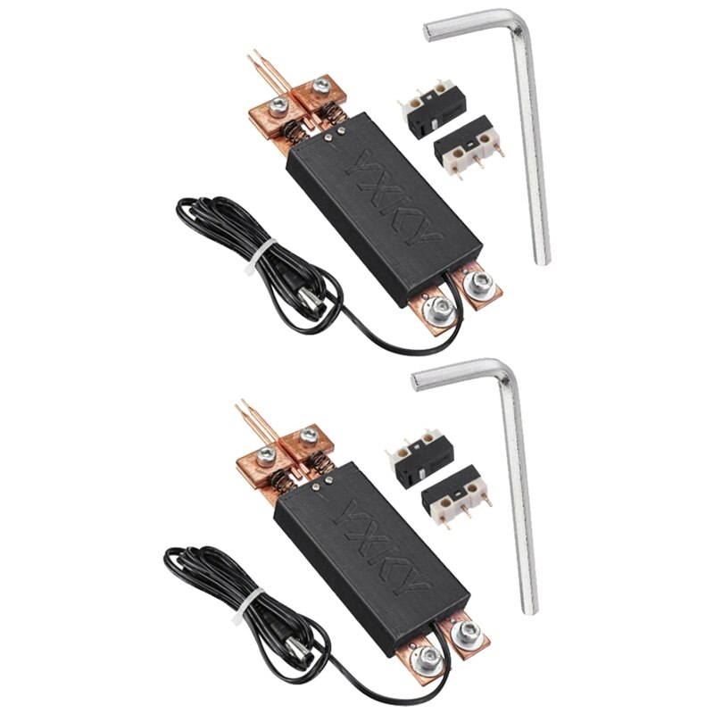 2 zestawy maszyna robić zgrzewania punktowego 12V przenośny podręczny DIY miejsce spawacze długopis mini 18650 akumulator spawacz długopis narzędzie: Czarny