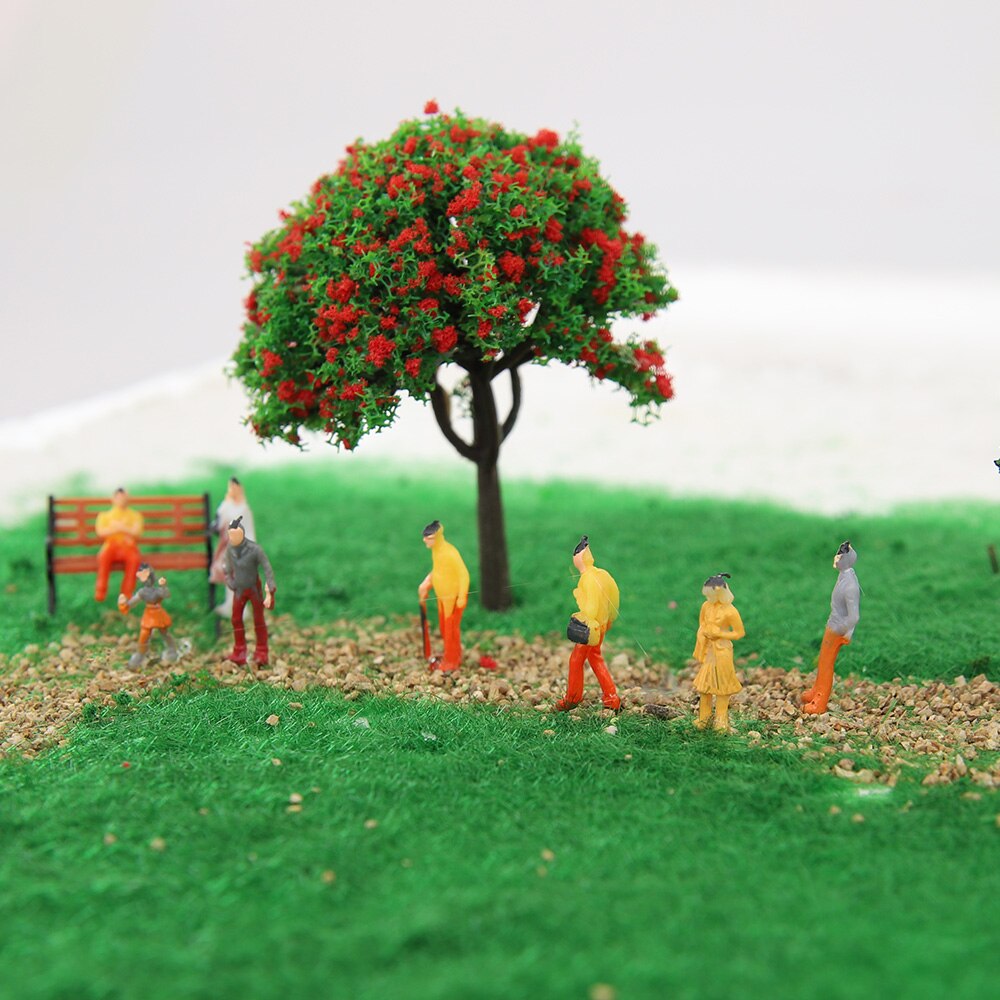Ho n skalamodel figur miniature mennesker træner gadepassagerer til at bygge landskabsbanelandskab