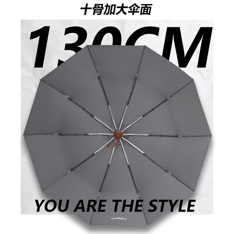 Wooden Handle Double Vintage Umbrella Men Luxury Windproof Automatic Parasol Sun Umbrella Rain Women Sombrilla Ambrella BW50YS