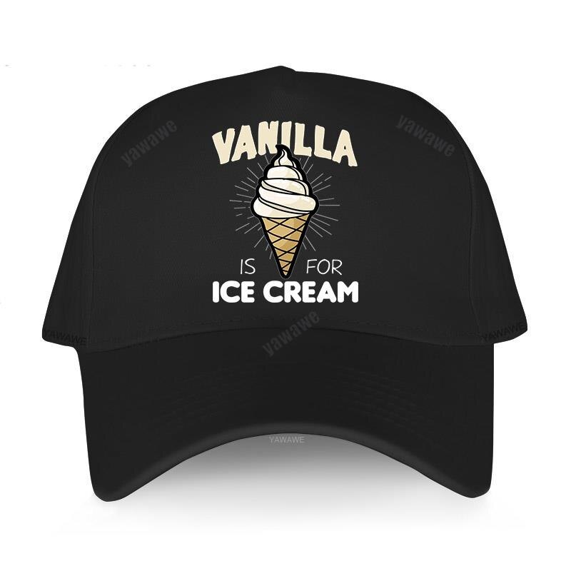 cotton unisex Adjustable Baseball Cap VANILLA ICE CREAM Man Women Summer Hat: black