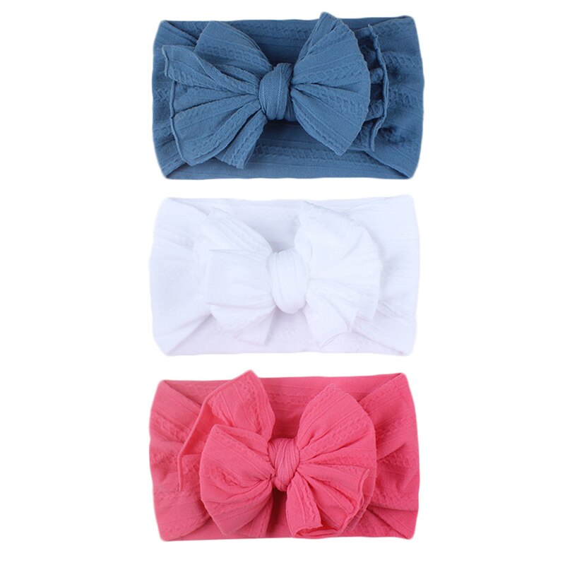 3 pz/set carino Bowknot neonate fascia Candy colore elastico infantile fascia per capelli turbante accessori per capelli per bambini copricapo