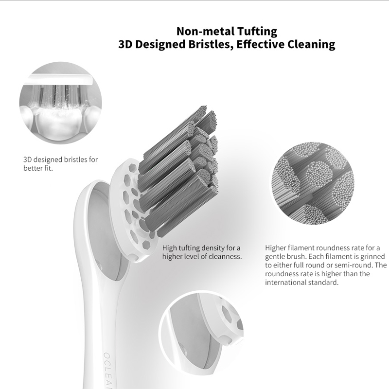 Xiaomi Oclean ONE/X/Z1/SE/AIR cabezales de cepillo de repuesto 2 uds cabezales de cepillo limpieza profunda alimentaria PP saludable para cepillo de dientes sónico