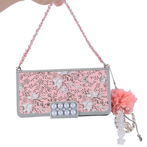 Abdeckung Telefonkasten Für Samsung Galaxy Note 8 N950F 6,32 "Flip Pu-leder Shell Luxus Rose Blume Holster Kette Tasche: Pattern A