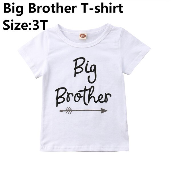 Neue lässig Neugeborenen Baby Junge Mädchen Sommer T-Shirt Kurzen Ärmeln groß Bruder Spitzen Kleine Schwester Strampler Nette Outfit 0-5 T: groß Bruder Tee 3T