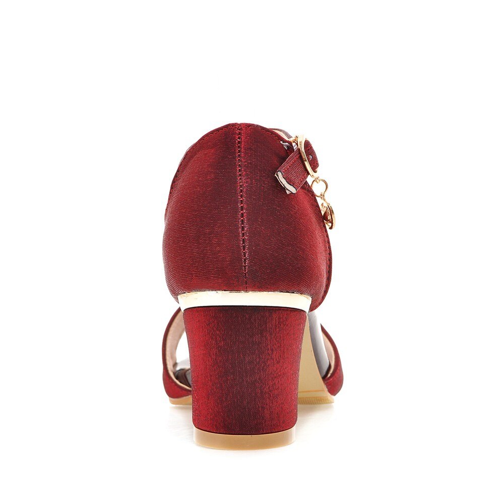 MORAZORA cover heel summer women shoes with buckle flock high heels square heel casual female sandals