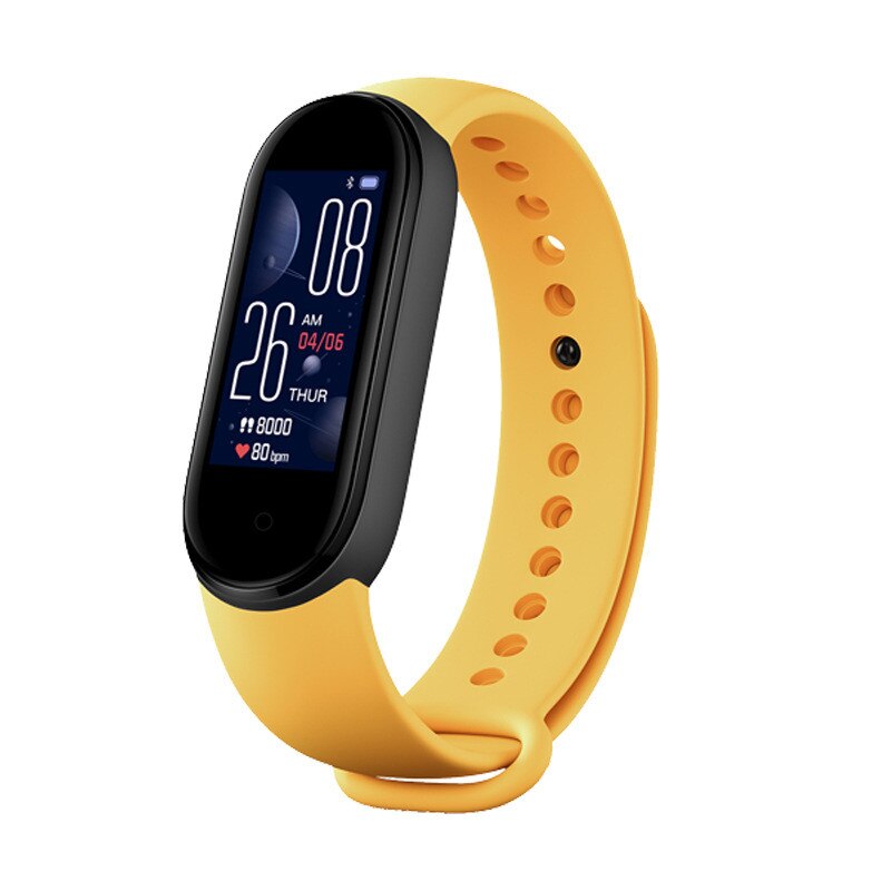 Xiaomi mi band 5 slimme armband 1:1 groot amoled-scherm hartslagmeter fitness tracker bluetooth 5.0 sport waterdichte band 5: Geel