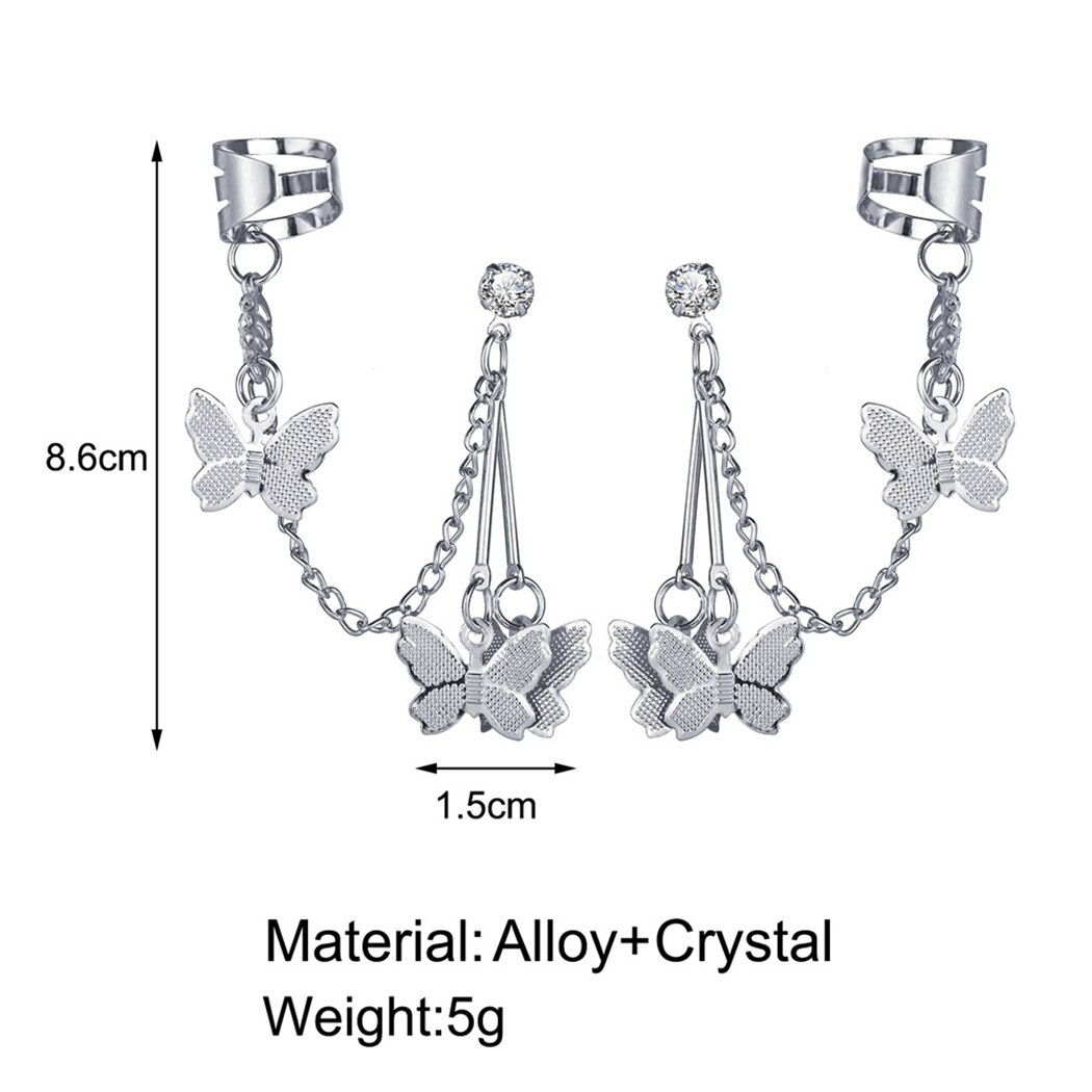 1 par de Pendientes de joyería de de Metal Clip de oreja Pendientes para el de las mujeres Pendientes de oreja atrapado en esposas.