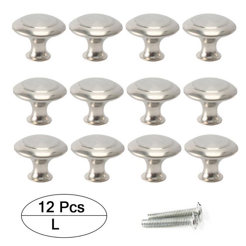 12 Stuks Lade Knoppen Furniture Kast Lade Pull Keukenkast Deur Kledingkast Dresser Pulls Handles Knop Hardware Tool: Silver   L