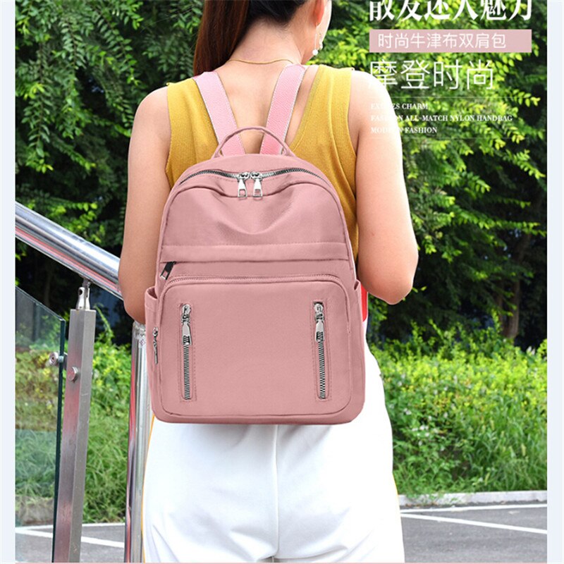 chaude classique femmes sac à dos noir Oxford tissu grande capacité sac à bandoulière étanche