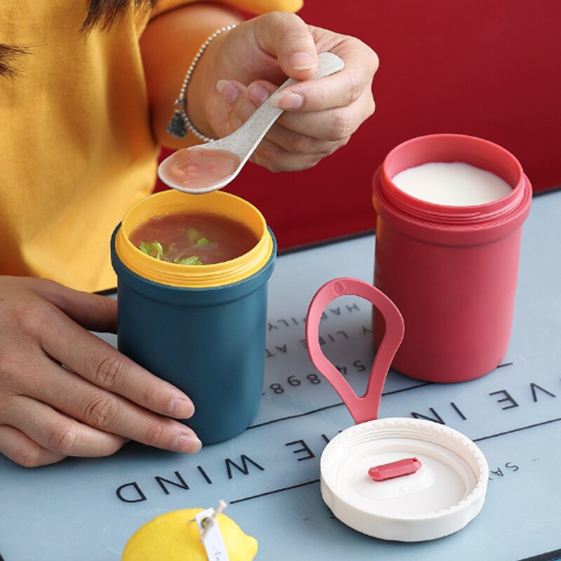 Kunststoff Suppe Kasten Versiegelt dicht Lunchbox freundlicher Frühstück Reisbrei Suppe Tasse Lebensmittel Container Mahlzeit Vorbereitung Bento Kasten